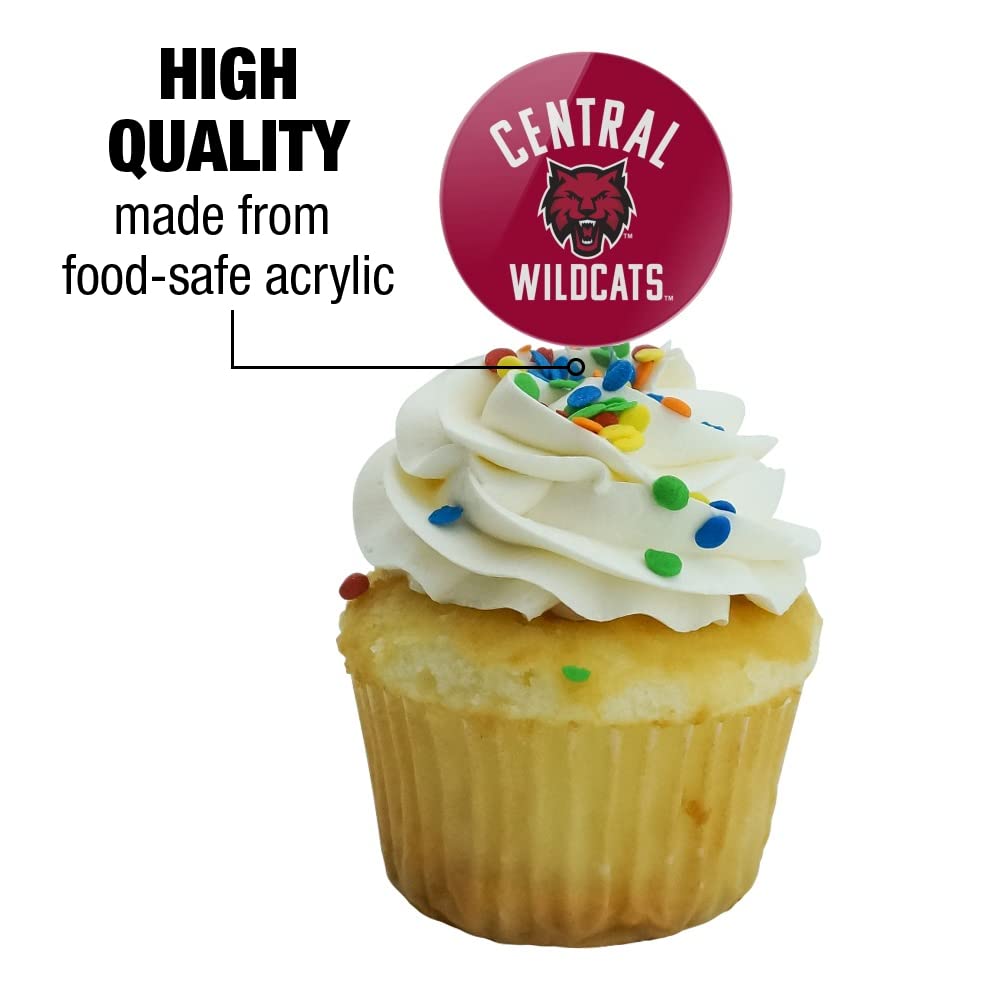 GRAPHICS & MORE Cupcake Picks Set of 6, Acrylic, Central Washington University, One Size, Model CUPCAKE.ROUND.CLCCWU.Z008874
