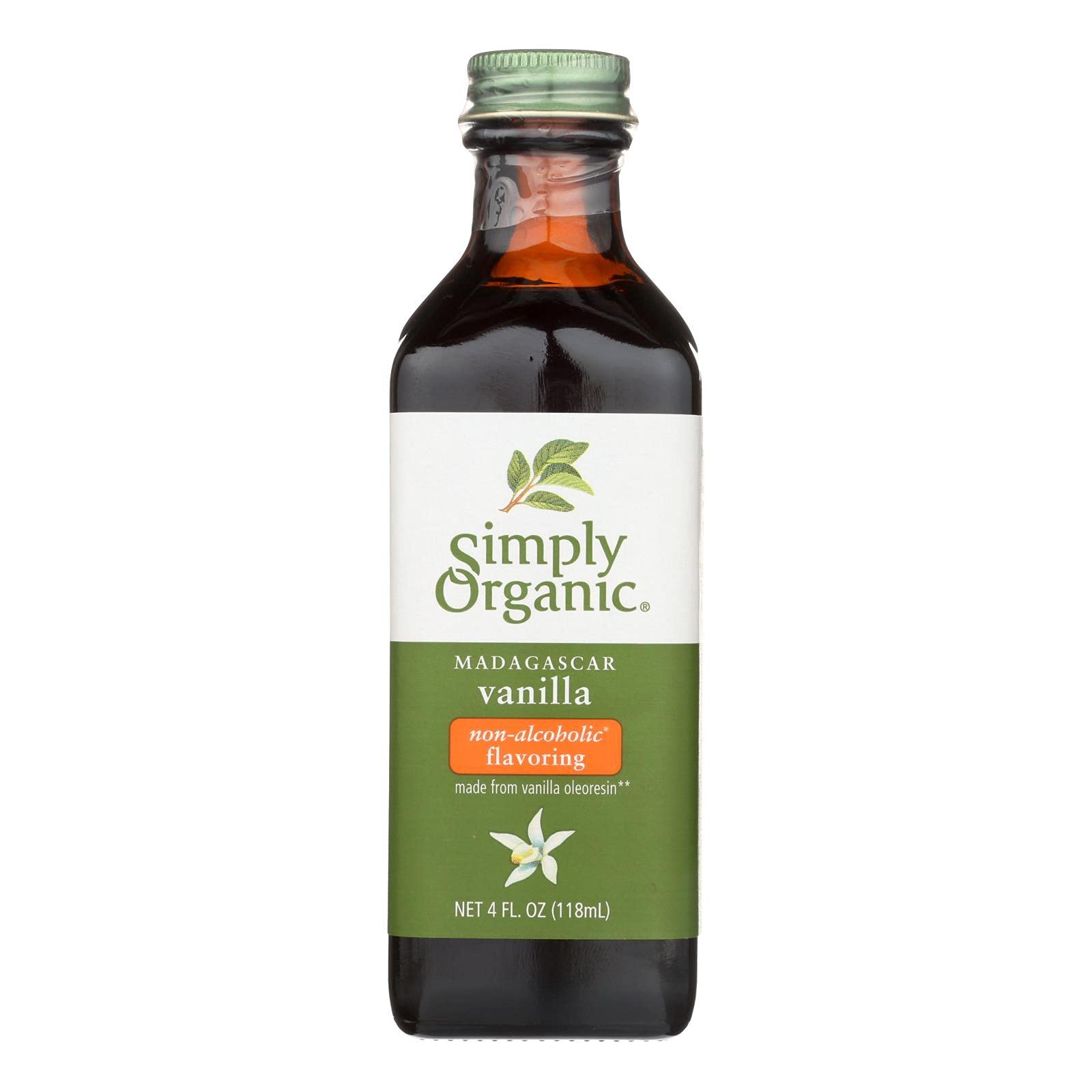 Simply Organic Vanilla Flavoring (non- ic), Certified Organic, 4 Fl Oz (Pack of 6)