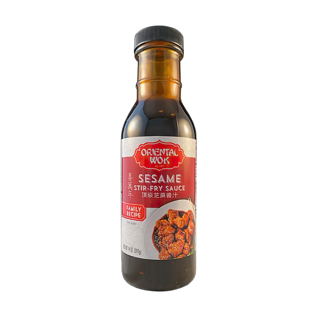 Oriental Wok Gourmet Sesame Stir-Fry Sauce, Blend of Sweetness and Umami Family Sauce, Ideal for Chicken, Shrimp, Steak or Tofu,