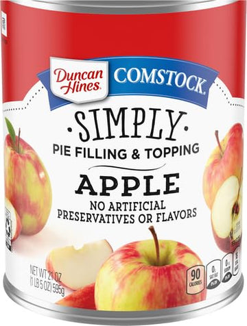 Duncan Hines Comstock Apple Pie Filling and Topping, Thanksgiving Baking, 21 oz.