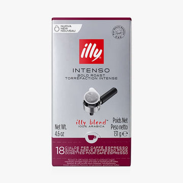 Illy E.S.E. Pods Coffee, Intenso Espresso Pods , Dark Roast, Robust And Full Flavored With Notes Of Cocoa, 100% Arabica Coffee,