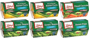 Libbys Microwavable Cups 4-4oz Cups (Pack of 6) Choose Vegetable Type Below (Sampler Pack)