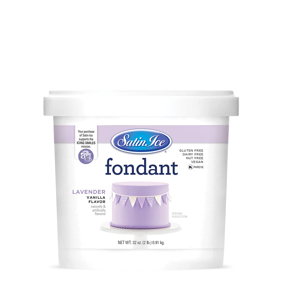 Satin Ice Fondant, Lavender, 2 Pound