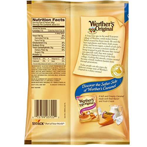 Werthers Original Chewy Caramels, 5 oz Bags (Pack of 2) - Soft & Creamy Classic Candy Treats, Individually Wrapped
