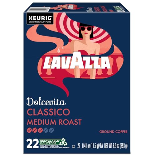 Lavazza Dolcevita Classico, Single-Serve Keurig K-Cup Pods, Medium Roast Coffee, 88-Count Box (4 Packs of 22)