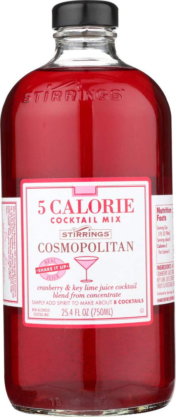 Stirrings 5 Calorie Cosmopolitan Mix, 1 Count, Low-Calorie Cocktail Mixer