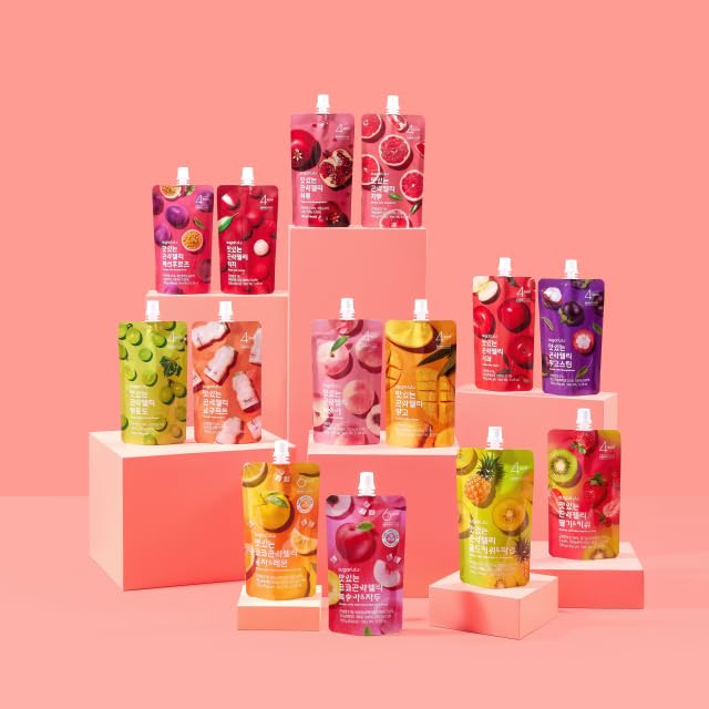 Sugarlolo Konjac Sweet Mangosteen Jelly Snack - Vegan Jello With Zero Sugar | Only 4 Calories Per Pouch | Low Calorie Korean Sna