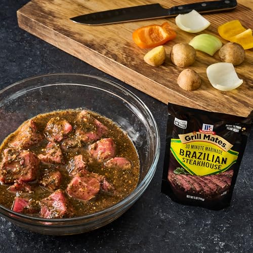 McCormick Grill Mates Marinade, Brazilian Steakhouse, 30 Minute Liquid Marinade, Single Use Pouch, No Waste, Exciting Brazilian-
