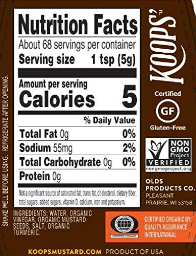 Koops Mustard Organic Spicy Brown, 12 Ounce (Pack Of 12)