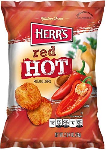 Herr'S Red Hot Potato Chips, 2.75 Ounce (Pack Of 24 Bags)