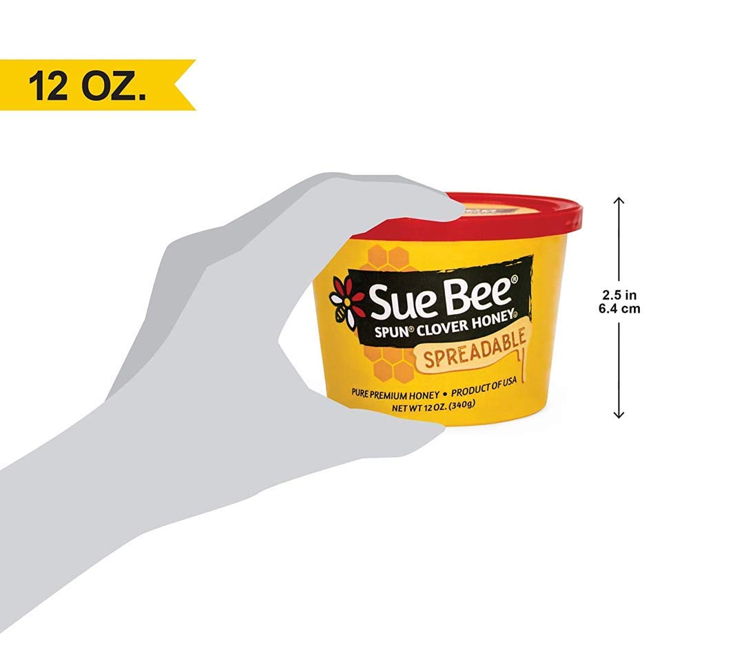 Sue Bee Clover Honey, 12 Ounce (Pack of 6) - Pure Premium Honey from USA Beekeepers