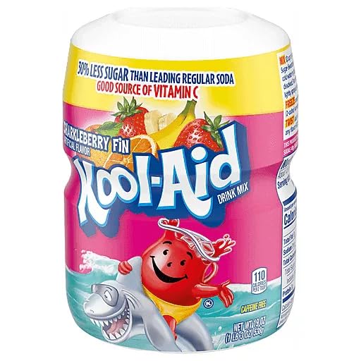 Kool-Aid Drink Mix, Sharkleberry Fin, 19 Ounce Container, Pack of 3