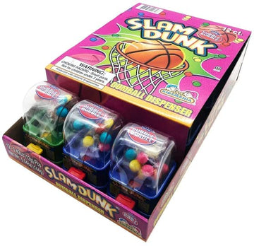 Slam Dunk - Basketball Dubble Bubble Gumball Machine With Gum For Kids. Easy Refill. 0.42 Ounce, Gluten Free Candy Dispensers By Kidsmania (12 Pack).
