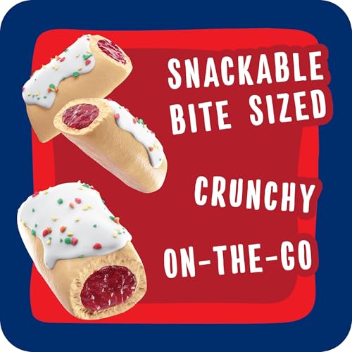 Pop-Tarts Crunchy Poppers Crunchy Filled Snack Pieces, Kids Snacks, On-the-Go, Frosted Strawberry Crunch (6 Boxes, 30 Pouches)