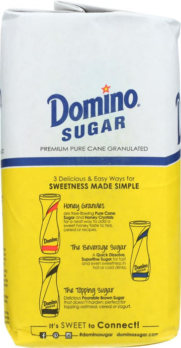 Domino enhanced Pure Cane Granulated Sugar  Kosher  Non-GMO  4 Pound  64 Ounce (Pack of 10)