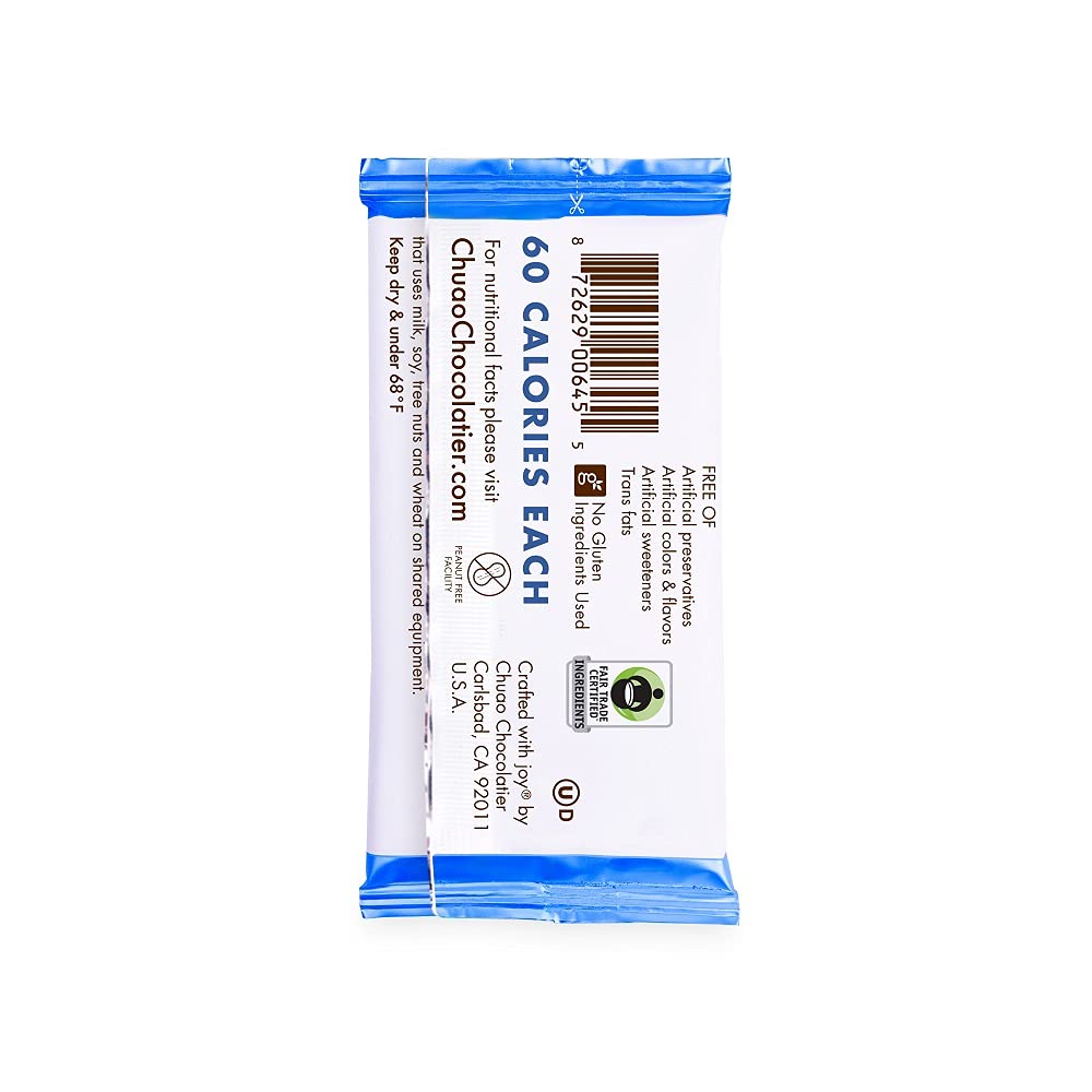 Chuao Chocolatier   Dark Chocolate Mini Bars | Gourmet 24 Count | No Preservatives | Model 872629003416