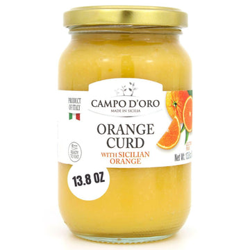 Orange Curd, 13.8 Oz (390 G), Sicilian Orange Custard Cream Made With Fresh Orange Juice, Eggs And Butter. Product Of Italy, 100