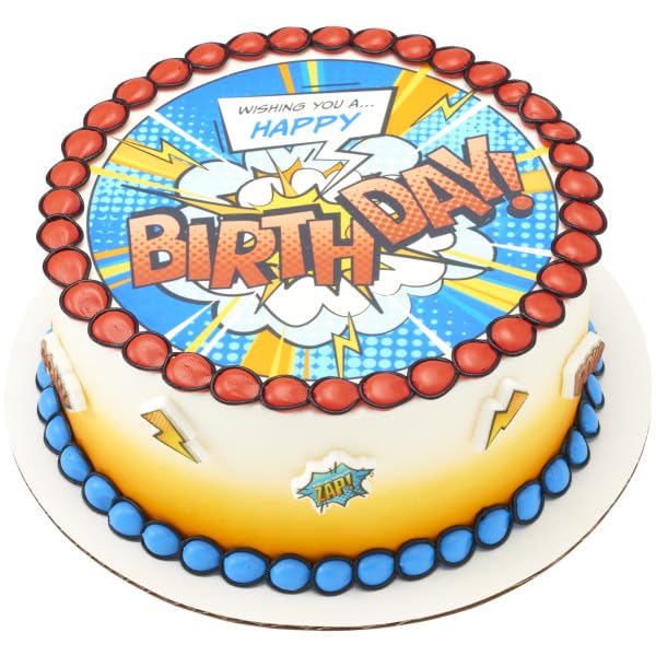 Super Hero Assortment Edible Sugar Cake Toppers, 12 Count