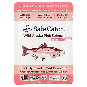 Safe Catch - Premium Skinless & Boneless Wild Alaska Pink Salmon Pouch - 3 Oz.