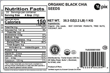 Yupik Organic Raw Black Chia Seeds, 2.2 lb, Non-GMO, Vegan, Gluten-Free (Pack of 2)