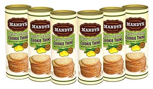Mandy'S Cookie Thins, Zesty Lemon, 4.6 Ounce (Pack Of 6)