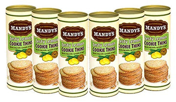 Mandy'S Cookie Thins, Zesty Lemon, 4.6 Ounce (Pack Of 6)