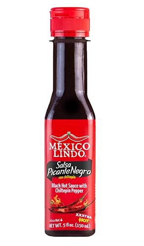 Mexico Lindo Picante Negra Xxxtra Hot Sauce | Scoville Unit Level 80,000 | Sugar Free | 5 Fl Oz Bottles (Pack Of 2)