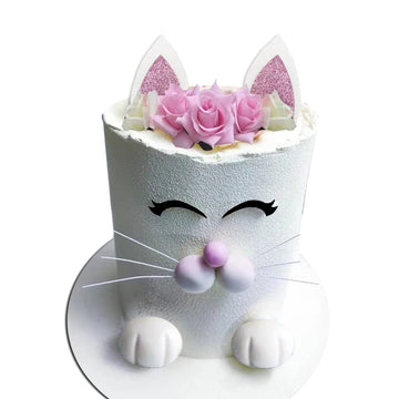 Cat Cake Topper With Ear Foot Flowers Eye Nose Whiskers For Kitty Cat Baby Shower