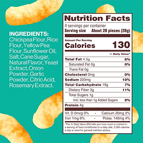 Hippeas Chickpea Puffs, Groovy White Cheddar, 4 Ounce (Pack of 6), 4g Protein, 3g Fiber, Vegan, Gluten-Free, Crunchy, Plant Prot