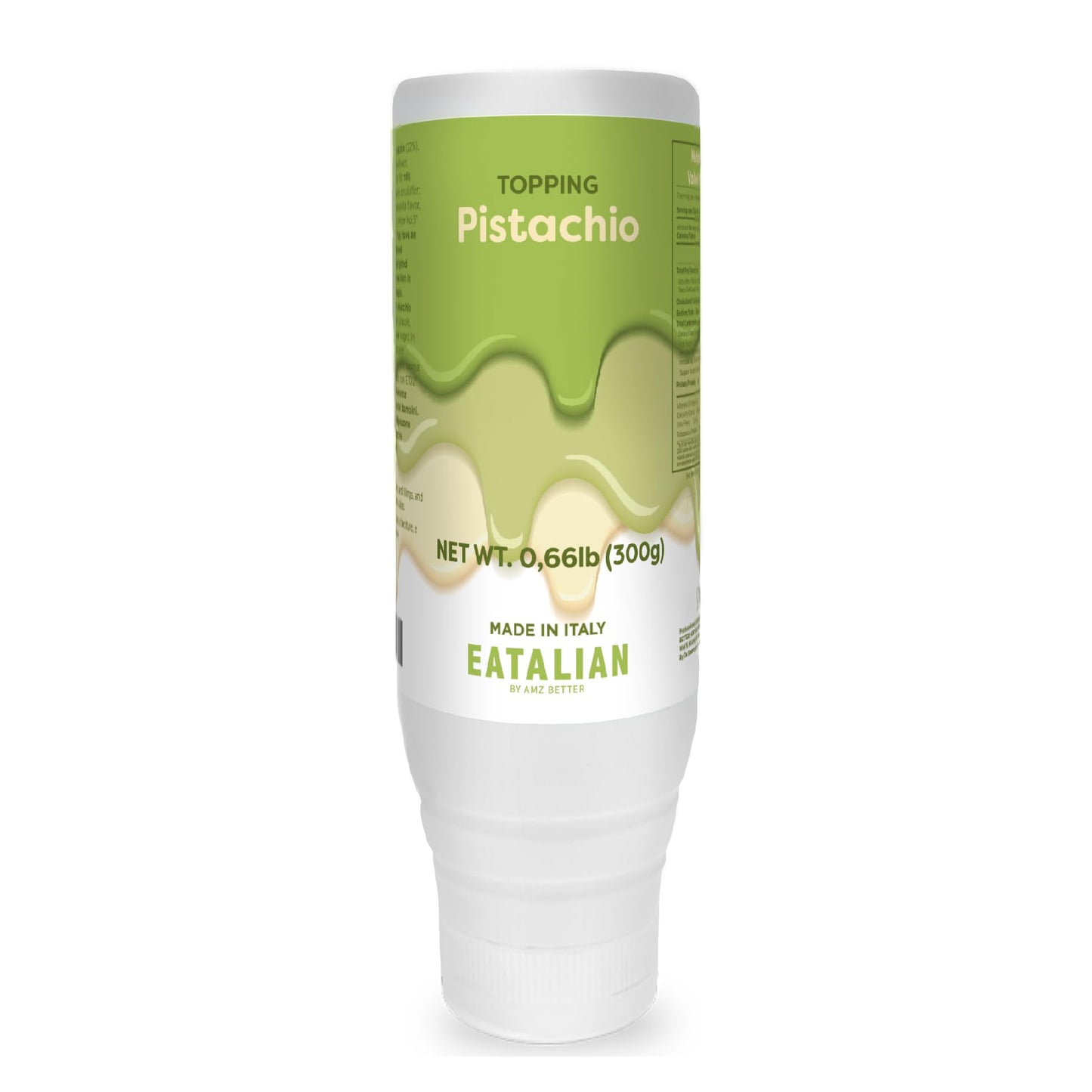 EATALIAN by AMZ BETTER Pistachio Flavoured Topping, Sweet Protein Cream in 10 oz/300g Squeezer, Made in Italy, Pistachio Sauce I