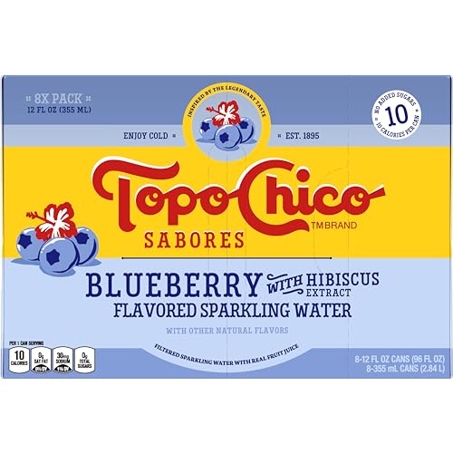 Topo Chico Sparkling Water Blueberry Hibiscus 12oz 8pk