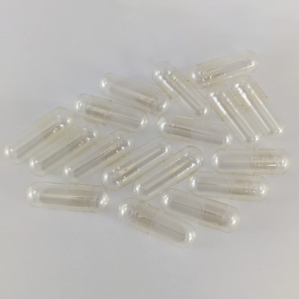 Health Bloom Inc. Empty Gelatin compact pieces Size 4, Clear Natural, 1000 Count, 0.04 Fl Oz