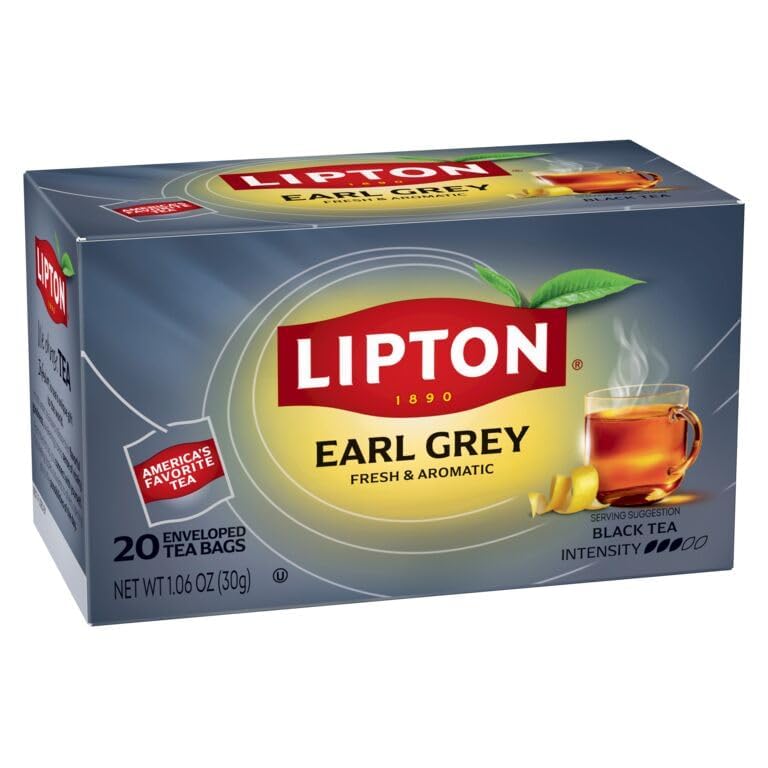 Lipton Earl Grey Tea Bags  Flavored Teabags  120 Total Bags (20ct - Pack of 6)