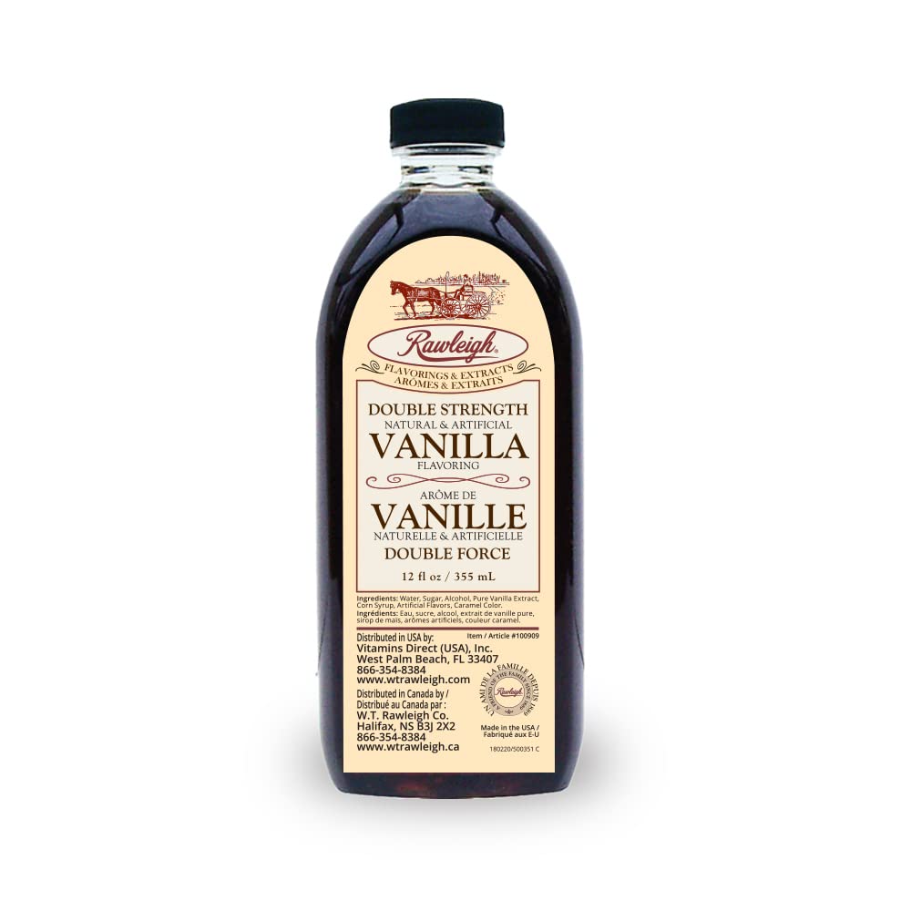 Rawleigh Double Strength Vanilla Flavoring, 12 fl oz, Amber, Pack of 1