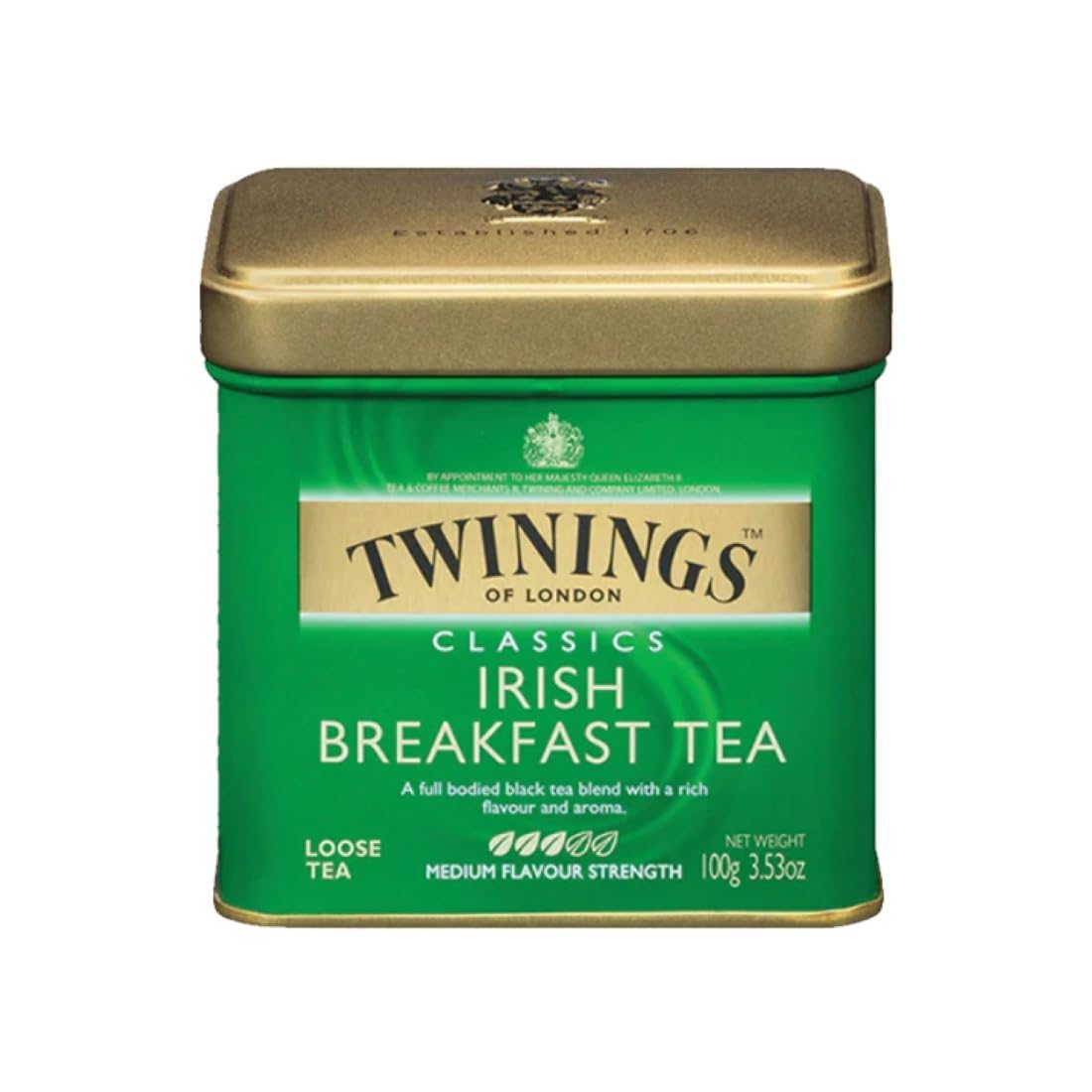 Twinings Irish Breakfast Loose Tea, 3.53 Ounce Tin (Pack Of 1), Smooth, Flavourful, Robust Black Tea Leaves, Caffeinated, Enjoy 