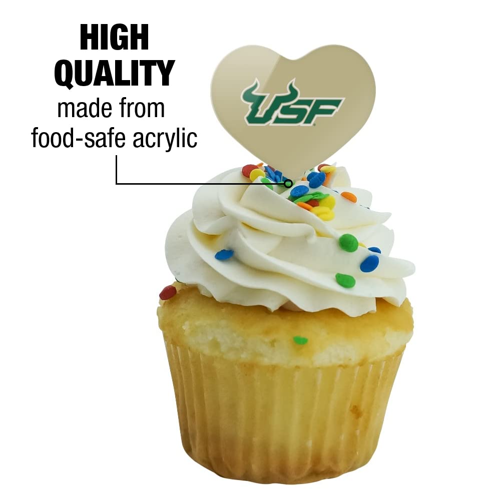 GRAPHICS & MORE Acrylic Cupcake Picks Set of 6 - University of South Florida Secondary Logo Decoration