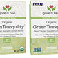 Now Foods, Certified Organic Green Tranquility Tea, Decaf Green With Lemon Myrtle, Non-Gmo, Premium Unbleached Tea Bags With No-
