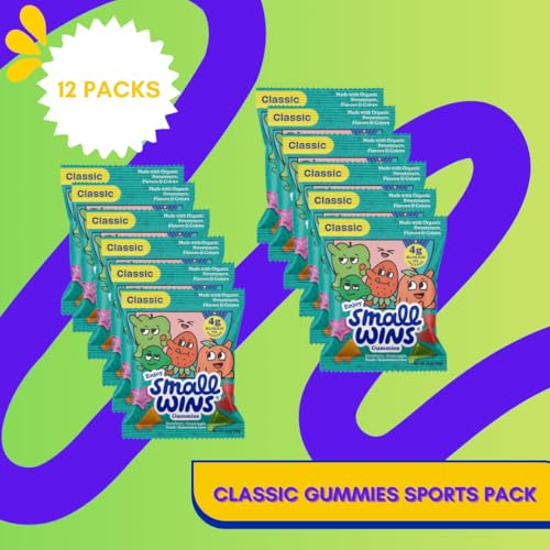 Small Wins Classic Gummies, Classic Fruit Flavored, Plant Based, Organic, All Natural Colors and Sweeteners, Vegan, Low Sugar (4