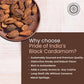Pride Of India - Pack Of 6 - Black Cardamom Whole 5 Oz (142 Gm) - Cardamom Pods - Firm & Smoky Flavor - Freshly Dried - Ideal Fo