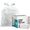 Plasticplace Trash Bags Code A Compatible (200 Count)White Drawstring Garbage Liners 1.2 Gallon / 4.5 Liter  11.625'' X 15.94''