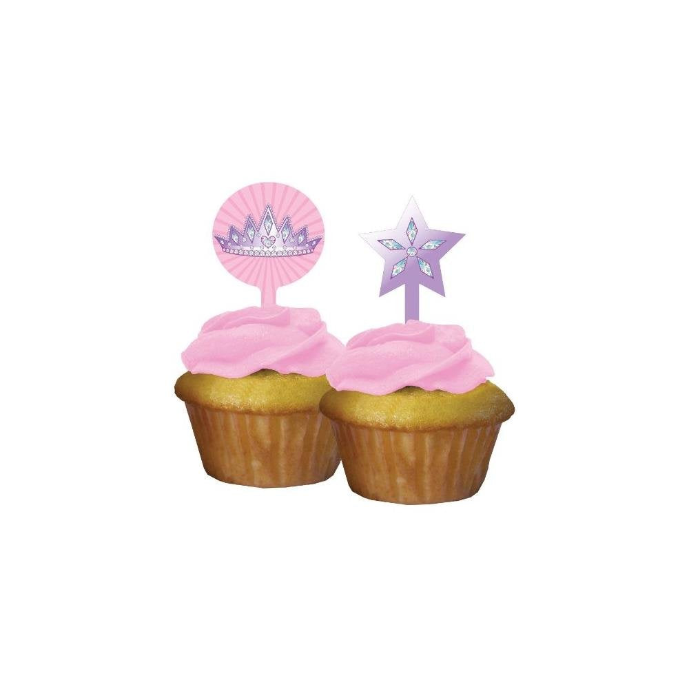Creative Converting 12 Count Princess Party Cupcake Topper, Pink
