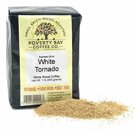 POVERTY BAY COFFEE CO. White Coffee - Special Grind 1lb Bag of Ground Coffee Beans