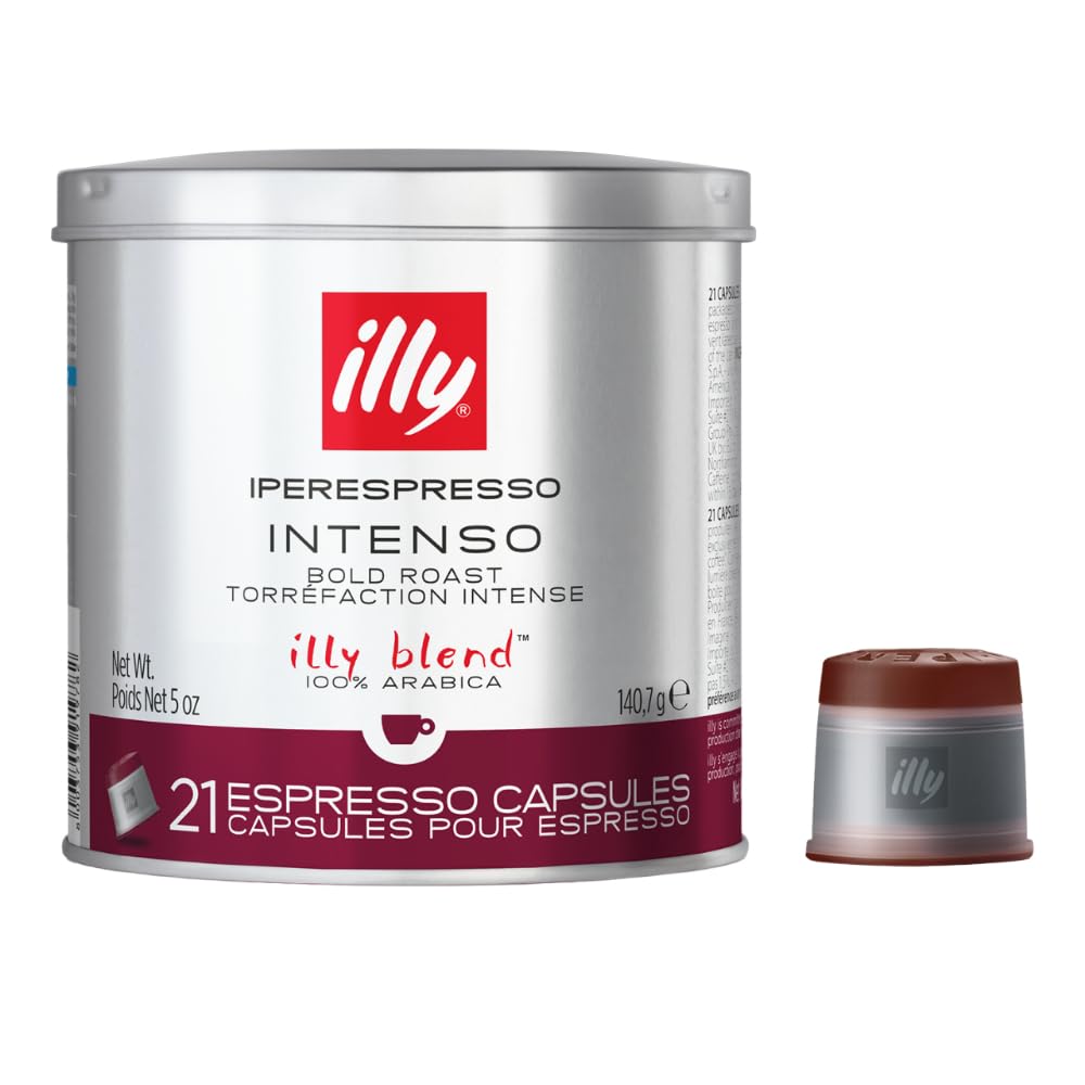 illy Coffee iperEspresso Capsules - Single-Serve Coffee Capsules & Pods - Single Origin Coffee Pods - Intenso Dark Roast with Notes of Cocoa & Fruit - For iperEspresso Capsule Machines - 21 Count