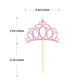 Donoter Cupcake Toppers 24 Pieces Pink Princess Crown Cardstock for Birthday Baby Shower Party Decorations