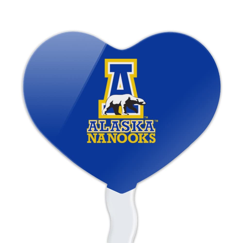 GRAPHICS & MORE Cupcake Picks Set of 6, Acrylic, University of Alaska, Fairbanks, Heart Love Decoration, Model CUPT.HRT.ACR.6PK.CLCAK500B