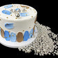 Edible Pearl Sugar Sprinkles Silver Candy 120G/ 4.2Oz Mixing Size Baking Cake Decorations Cupcake Toppers Cookie Decorating Ice