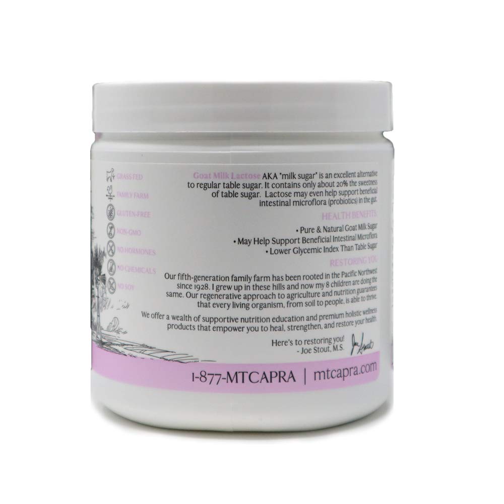 Mt. Capra Since 1928 | Goat Milk Lactose Powder, Pure Milk Sugar From Goats, Boost Beneficial Gut Bacteria Lactobacillus Acidoph