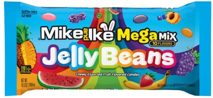 Mike & Ike Mega Mix Jelly Beans - Gift Pack Of 2, 14 Oz. Bags By Lyzas Sweets &