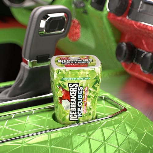ICE BREAKERS Ice Cubes Cherry Limeade Sugar Free Chewing Gum Bottles, 3.24 oz (6 Count, 40 Pieces)