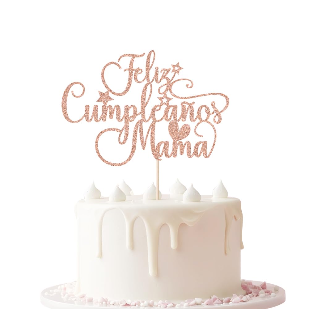 Keoysek Spanish Feliz Cumpleanos Mama Cake Topper, Mom Happy Birthday, Best Mom Ever, Happy Mothers Day, Mom Birthday Party Deco